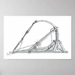 Pôster Catapulta, Leonardo da Vinci
