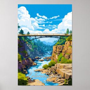 Poster Cataract Gorge viagens vintage Art da Austrália