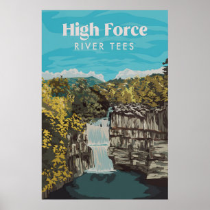 Poster Catarata High Force Rio Tees Cartaz de Viagem