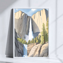 Cataratas de Yosemite | Aquarela do Parque Naciona