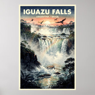 Poster Cataratas do Iguaçu Viagem Vintage