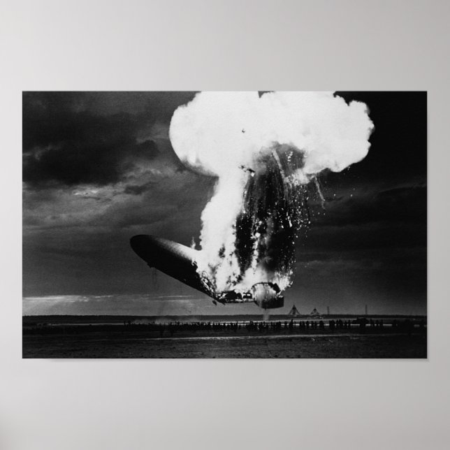 Poster Catástrofe de Hindenburg - Foto de Explosão de Zep (Frente)