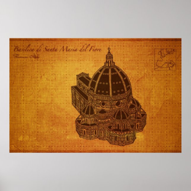 Poster Catedrais: Basilica di Papais noeis Maria del Fior (Frente)