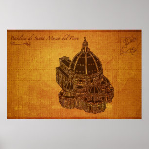 Poster Catedrais: Di Santa Maria del Fiore da basílica