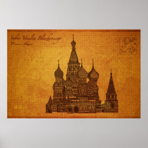 Poster Catedrais: Sobor Vasilia Blazhennogo, Moscovo