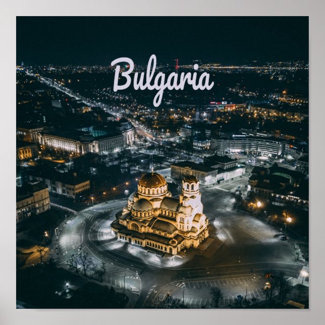 Poster Catedral da Bulgária Capital Sofia Alexander Nevsk (Frente)