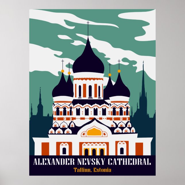 Poster Catedral de Alexandre Nevsky, Tallinn, Estônia (Frente)