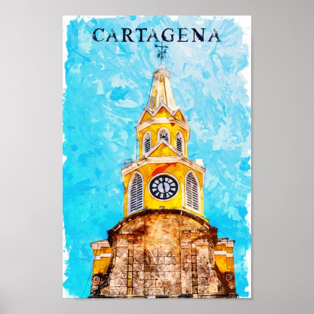 Poster Catedral de Cartagena Colômbia (Frente)