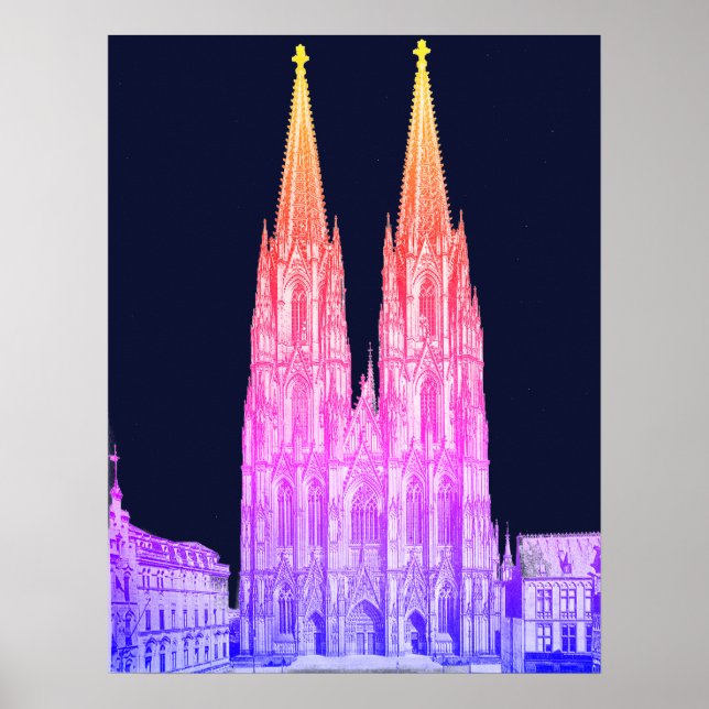 Poster Catedral de Colônia Kölner Dom Cologne Köln Coloni (Frente)