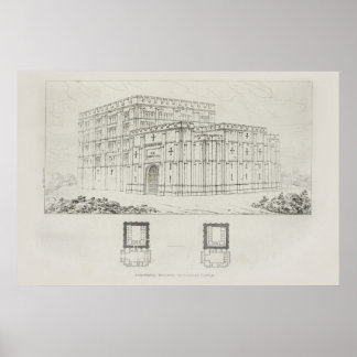 Poster Catedral de Design de Arquitetura Vintage