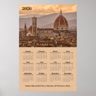 Poster Catedral de Florença, Florença Itália 2026 Calendá