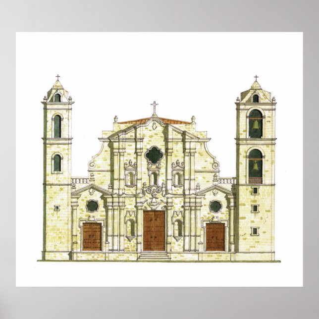 Pôster Catedral de La Habana. Cuba (Frente)