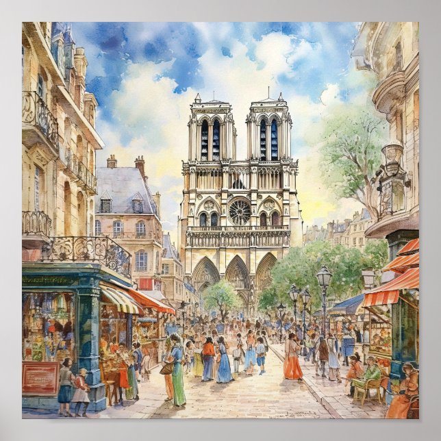 Poster Catedral de Notre Dame em Paris (Frente)