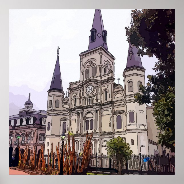 Pôster Catedral de Nova Orleans (Frente)