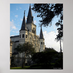 Pôster Catedral de Nova Orleans, Estilo 3D