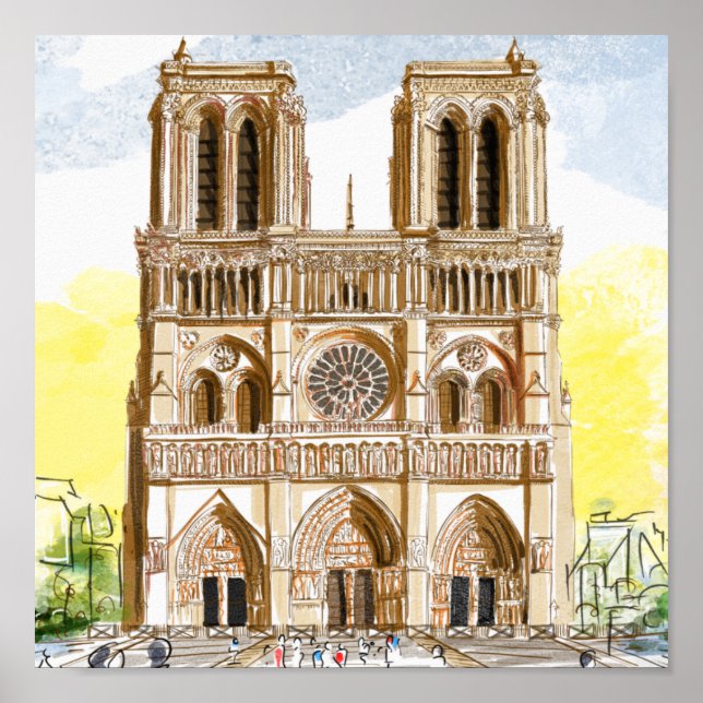 Poster Catedral de Paris Notre Dame (Frente)