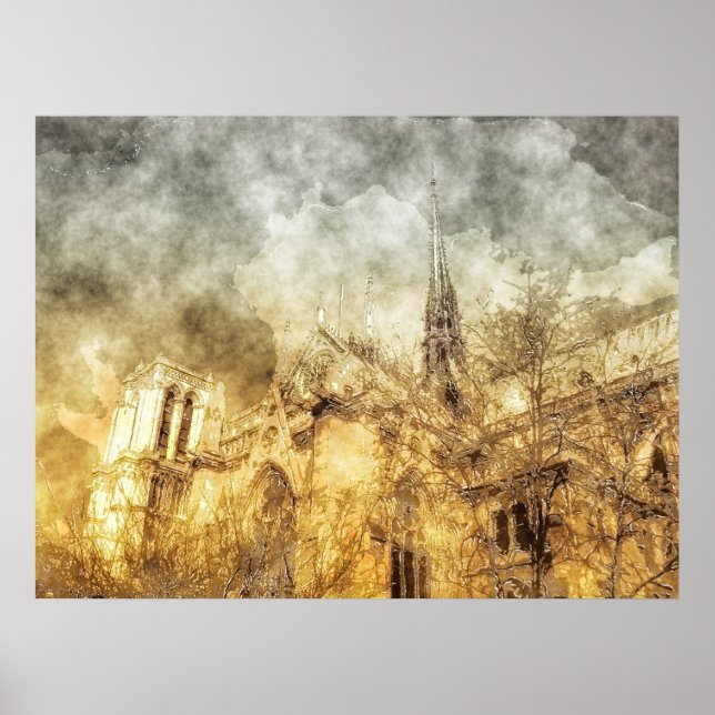 Pôster Catedral de Paris Notre-Dame (Frente)