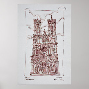 Pôster Catedral de Reims Região de Champagne, França