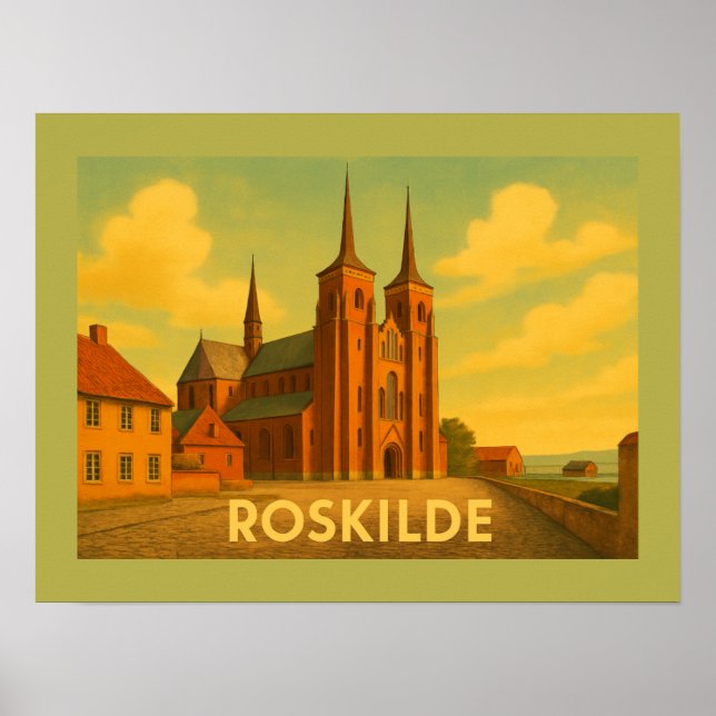 Poster Catedral de Roskilde Dinamarca (Frente)