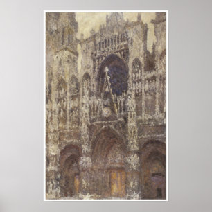 Pôster Catedral de Rouen, fachada, (dia cinzento), 1894