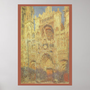 Pôster Catedral de Rouen, por do sol por Claude Monet