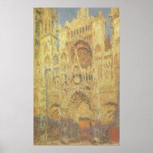 Pôster Catedral de Rouen, por do sol por Claude Monet