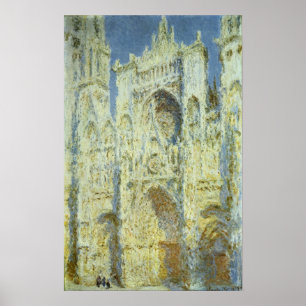 Pôster Catedral de Rouen West Facade Sunlight, Claude Mon