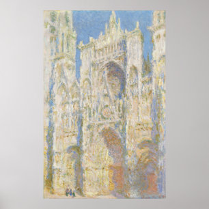 Pôster Catedral de Rouen West Facade Sunlight por Monet