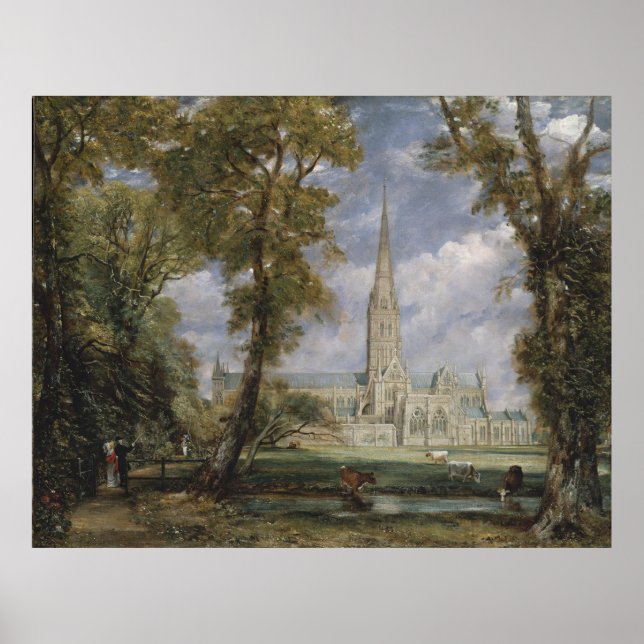Poster Catedral de Salisbury do Jardim (Const.) (Frente)