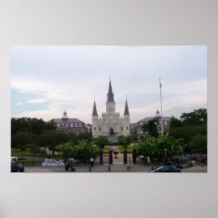 Pôster Catedral de St Louis e quadrado de Jackson