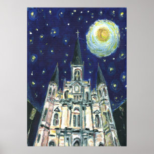 Pôster Catedral de Starry Night