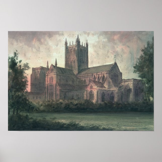 Pôster Catedral de Wells: vista do Sudeste (Frente)