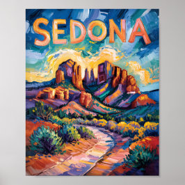 Poster Catedral do Deserto de Sedona Viagem Van Gogh