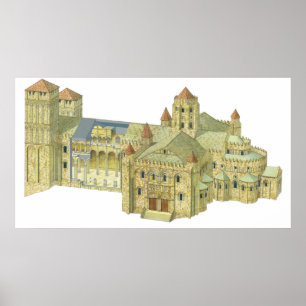 Poster Catedral do Romanesque de Santiago de Compostela.