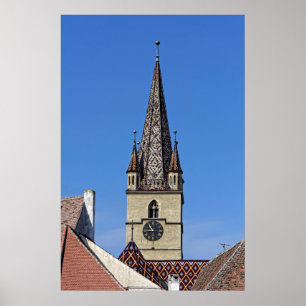 Pôster Catedral Evangelichal Torre Sibiu Romênia