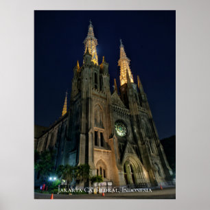 Poster Catedral Igreja Católica Neo-Gothic Architecture