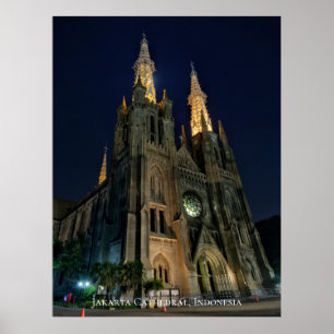 Poster Catedral Igreja Católica Neo-Gothic Architecture
