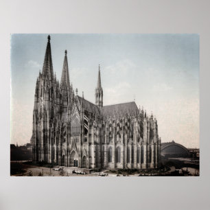 Poster Catedral Kölner em torno de 1900 - Cologne