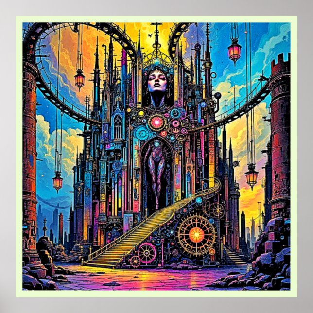 Poster Catedral Mística Steampunk (Frente)