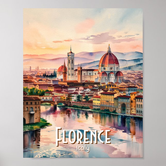Poster Catedral personalizada da Duomo de Florença com Pa (Frente)