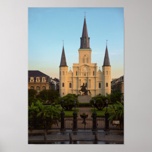 Pôster Catedral quadrada Nova Orleães de Jackson St Loui
