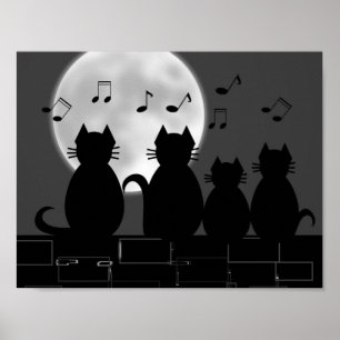 Pôster Caterwauling à lua