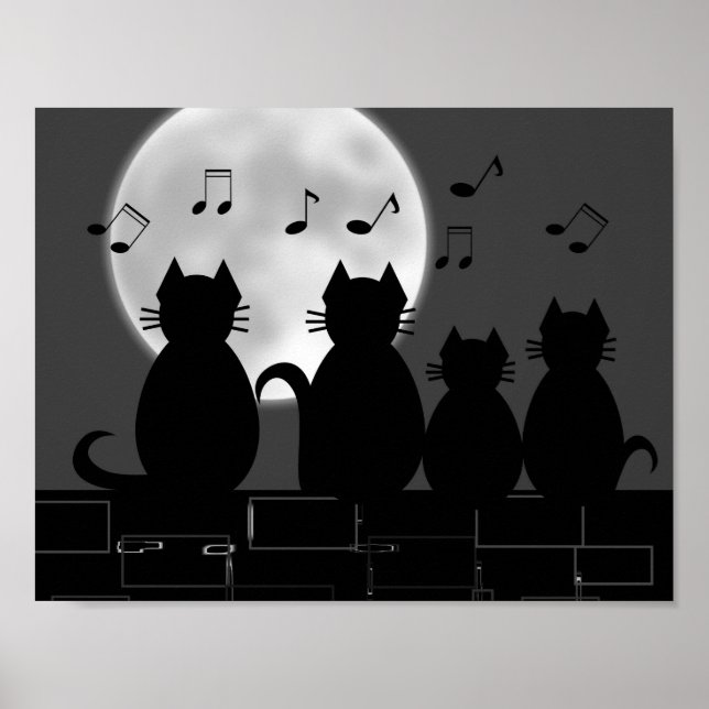 Pôster Caterwauling à lua (Frente)