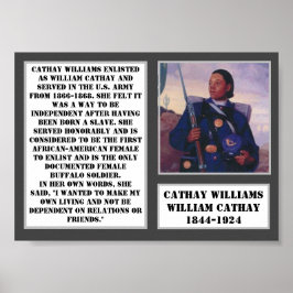 Poster Cathay Williams Buffalo Soldier Exército da Primei