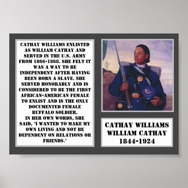 Poster Cathay Williams Buffalo Soldier Exército da Primei (Frente)