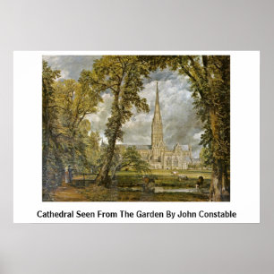 Poster Cathedral Seen From The Garden By John Constable
