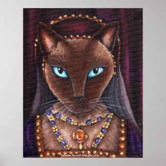 Pôster Catherine Howard Cat Art King Henry VIII Tudors