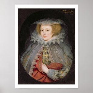 Poster Catherine Killigrew, Lady Jermyn, 1614 (óleo na pa