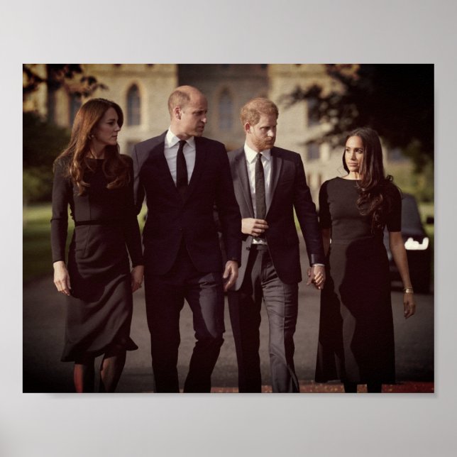 Poster Catherine William Harry Meghan Long Walk 2022 (Frente)