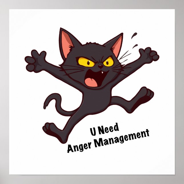 Poster Catitude - Angra Preta Gato Funny Pun (Frente)